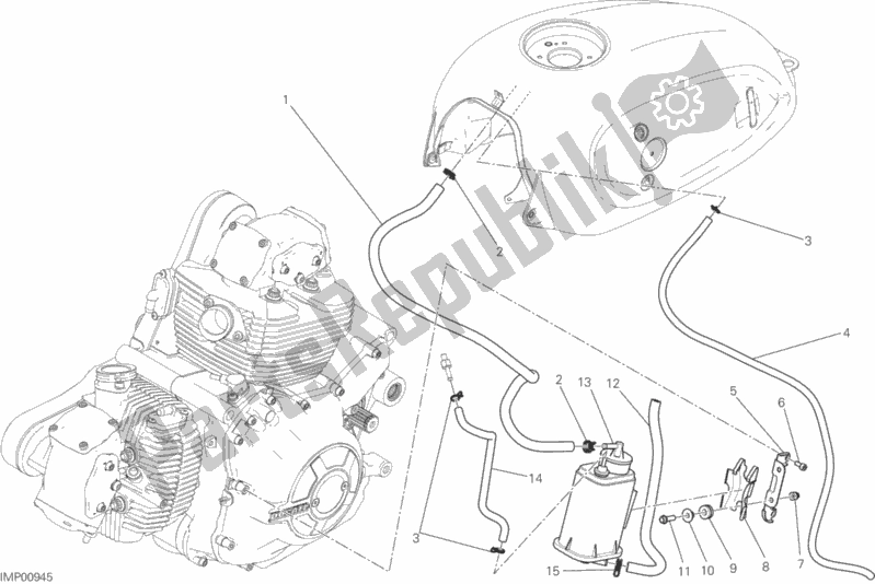 All parts for the Hot Air Pipe Canister of the Ducati Scrambler Urban Enduro Thailand USA 803 2016